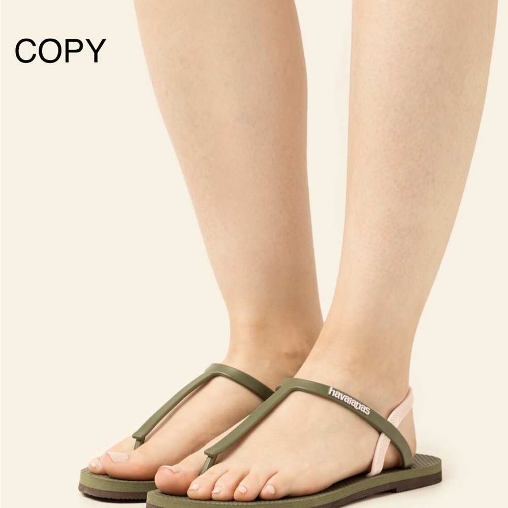 Havaianas Olive Green with Blush Pink Heel Strap Sandals